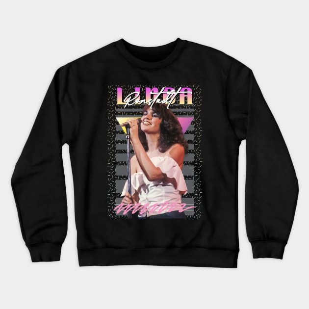 Linda Ronstadt Retro Aesthetic Fan Art Crewneck Sweatshirt by Madesu Art